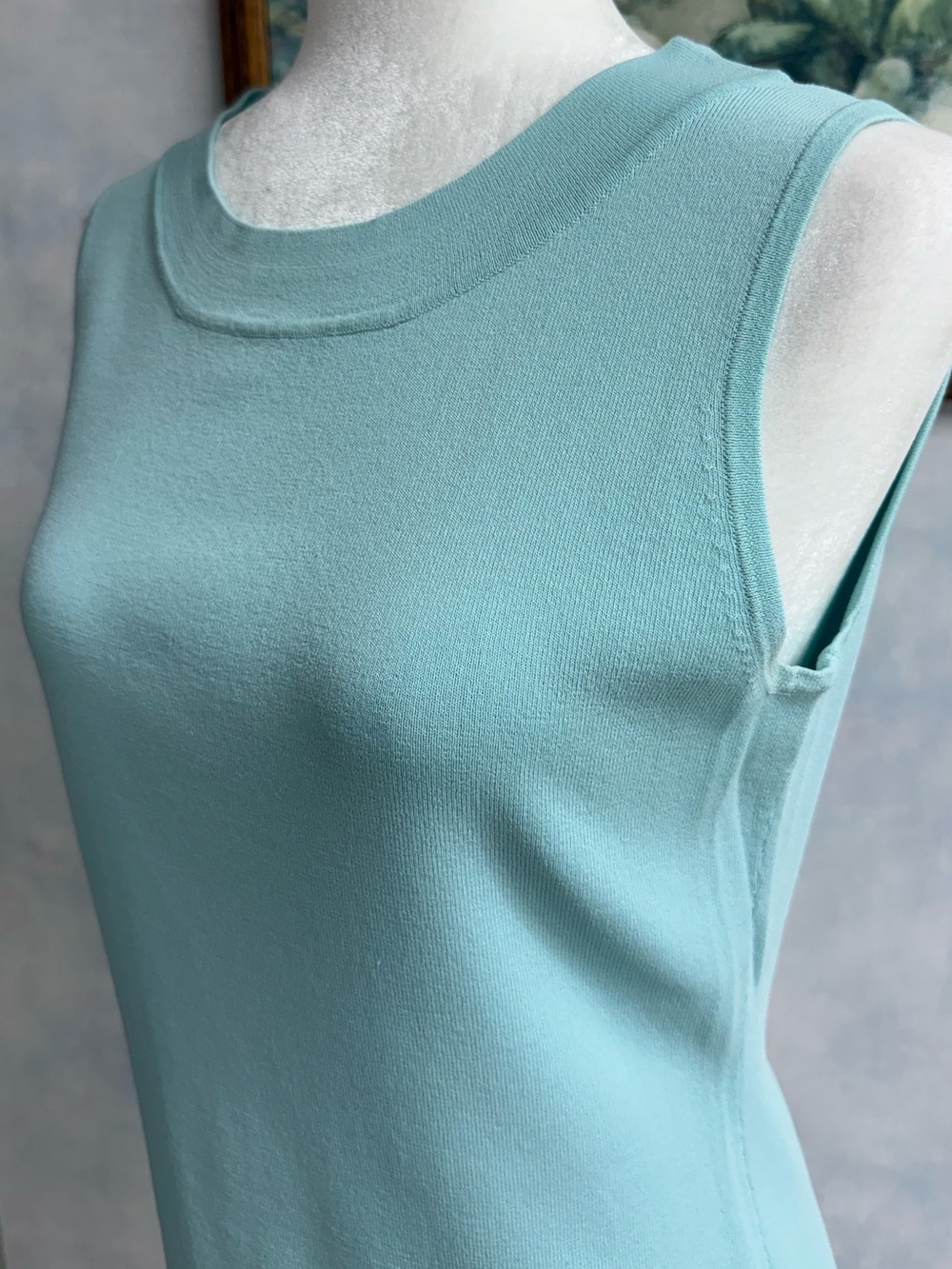 Dress Barn Light Blue Career Layering Sleeveless Top, Stretchy